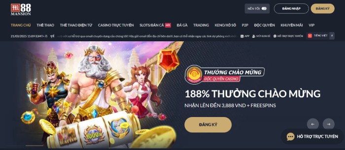Các trò chơi casino tại M88 Việt Nam