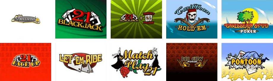 Card and table games at Cherry Gold Casino