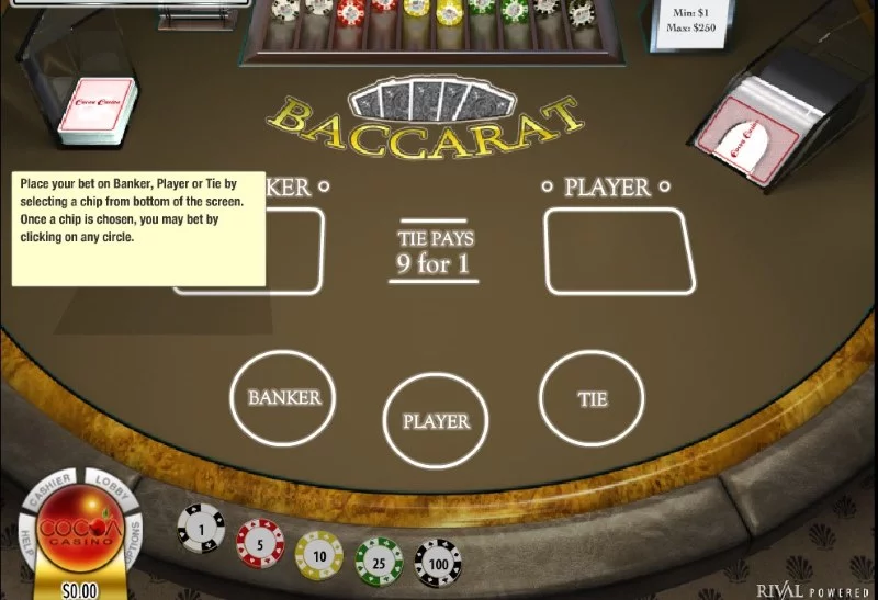 Rival Powered RNG Baccarat at Cocoa Casino