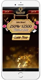 The mobile website of Golden Lion Casino