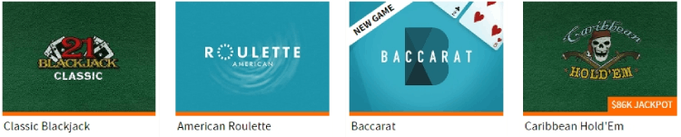 ignition casino table games