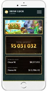 Irish Luck is fully optimized for mobile casino gaming
