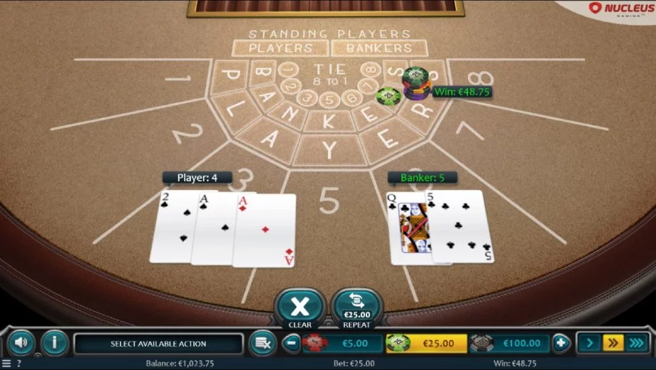 Baccarat by Nucleus Gaming at MyBookieCasino