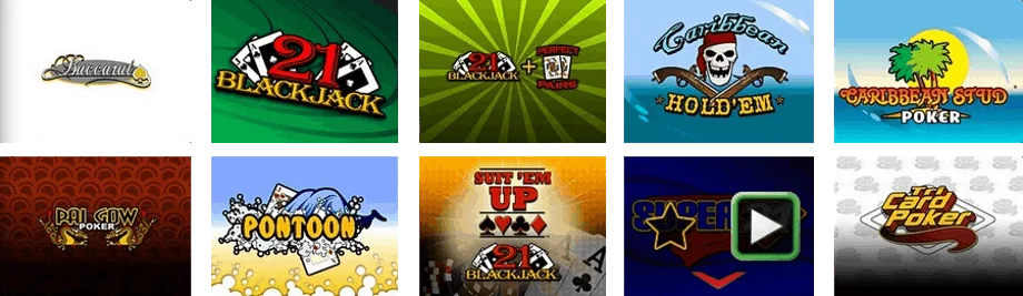 Card and table games at Two-Up Casino